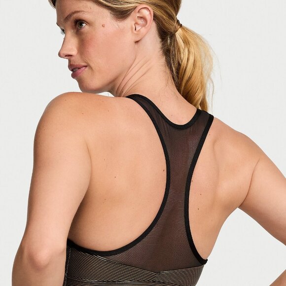 NEW Victoria's Secret Player Shine Sports Bra Black and Gold Size Small / S NWOT - Picture 5 of 7